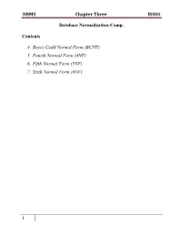 DBMS Chapter Three IS304