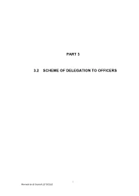 General Scheme of Delegation to Officers