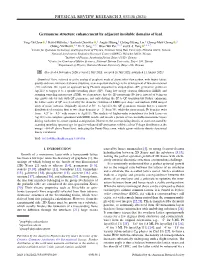 Germanene Structure Enhancement by Adjacent Insoluble Domains of Lead