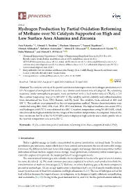 Hydrogen Production by Partial Oxidation Reforming of Methane Over Ni Catalysts Supported on High and Low Surface Area Alumina and Zirconia