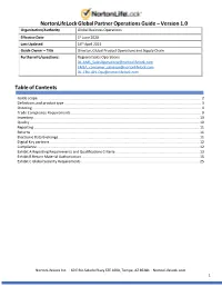Nortonlifelock Global Partner Operations Guide – Version 1.0