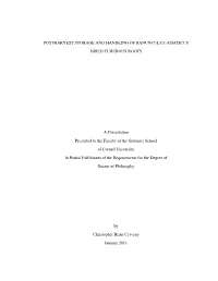 Postharvest Storage and Handling of Ranunculus Asiaticus Dried Tuberous Roots
