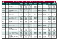 Rhondda Cynon Taf Easter Bank Holiday Services 2019
