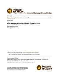 The Changing American Mosaic: an Introduction