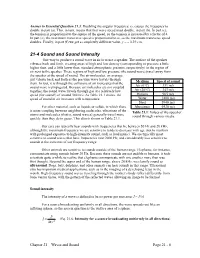 21-4 Sound and Sound Intensity One Way to Produce a Sound Wave in Air Is to Use a Speaker