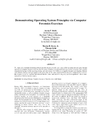 Demonstrating Operating System Principles Via Computer Forensics Exercises