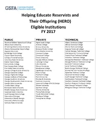 Eligible Postsecondary Institutions