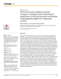From Body Scale Ontogeny to Species Ontogeny: Histological and Morphological Assessment of the Late Devonian Acanthodian Triazeu