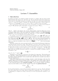 Lecture 7: Ensembles