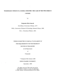Paper Machines in Canada Is Examined Empirically, Using Informa- Tion from Published and Unpublished Corporate Records and Personal Interviews