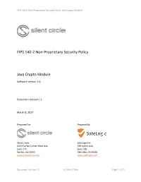 Security Policy: Java Crypto Module