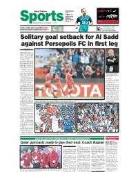 Solitary Goal Setback for Al Sadd Against Persepolis FC in First Leg