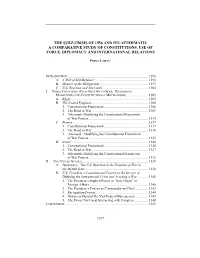 The Suez Crisis of 1956 and Its Aftermath: a Comparative Study of Constitutions, Use of Force, Diplomacy and International Relations
