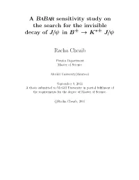 Thesis Submitted to Mcgill University in Partial Fulﬁlment of the Requirements for the Degree of Master of Science