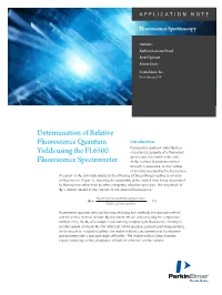 Determination of Relative Fluorescence Quantum Yields Using the FL 6500 Fluorescence Spectrometer