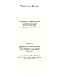 Efficiency of Shared-Memory Multiprocessors for a Genetic Sequence Similarity Search Algorithm