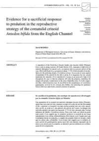 Evidence for a Sacrificial Response to Predation in the Reproductive