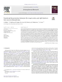 Functional Disconnection Between the Visual Cortex and Right Fusiform Face Area in Schizophrenia