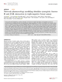 Network Pharmacology Modeling Identifies Synergistic Aurora B And