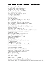 The East River Project Song List