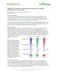 The Science Behind Meaningful Temperature Measurement, Part 1: Introduction