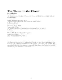 The Threat to the Planet by Jim Hansen
