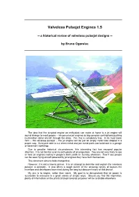 Valveless Pulsejet Engines 1.5