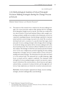 A Q-Methodological Analysis of School Principals' Decision-Making