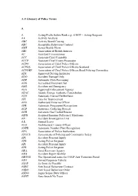 A-Z Glossary of Police Terms