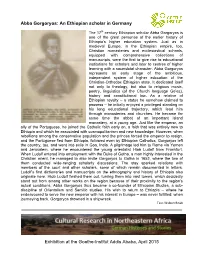 Abba Gorgoryos Leaflet