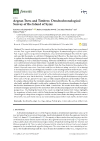 Aegean Trees and Timbers: Dendrochronological Survey of the Island of Symi