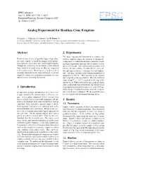 Analog Experiment for Rootless Cone Eruption