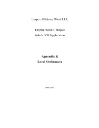 Appendix K Local Ordinances