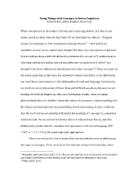 Doing Things with Concepts in Sextus Empiricus Richard Bett, Johns Hopkins University