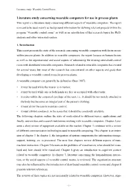 Literature Study Concerning Wearable Computers for Use in Process Plants
