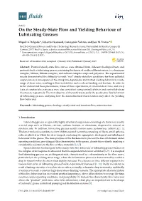 On the Steady-State Flow and Yielding Behaviour of Lubricating Greases