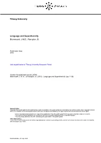 Tilburg University Language and Superdiversity Blommaert