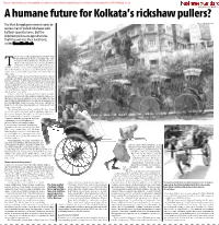 A Humane Future for Kolkata's Rickshaw Pullers?
