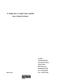 A Simple Key to Canal Water Quality