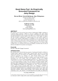 An Empirically Grounded Framework for Juicy Design
