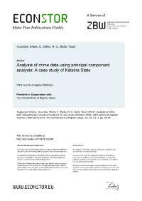 Analysis of Crime Data Using Principal Component Analysis: a Case Study of Katsina State