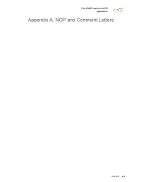 Appendix A. NOP and Comment Letters