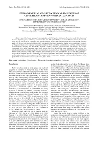 Ethno Medicinal and Phytochemical Properties