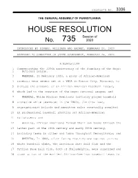 HOUSE RESOLUTION Session of No