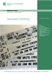 Secondary Ticketing