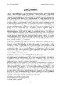 Structural Dream Analysis Manual and Case Illustration the Aim of This