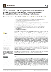 An Enhanced DC-Link Voltage Response for Wind-Driven Doubly Fed Induction Generator Using Adaptive Fuzzy Extended State Observer and Sliding Mode Control