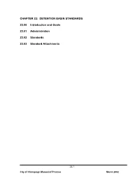 Chapter 23: Detention Basin Standards