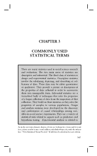 Chapter 3 Commonly Used Statistical Terms