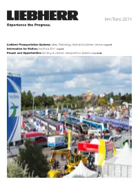 Innotrans 2014 Experience the Progress